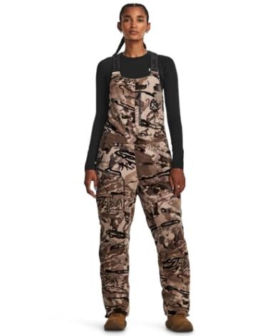 Under Armour Womens Rut Windproof Bib | Windproof Silent Microfleece Sherpa Liner | Womens Insulated Bib Overalls