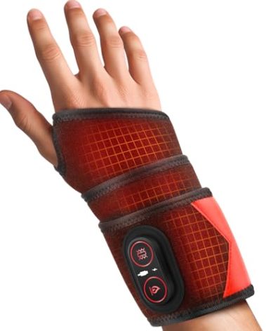 Cordless Wrist Heating Pad for Arthritis and Carpal Tunnel Relief, Hand Heating Pad with 3000mAh Rechargeable, Heated Wrist Brace for Left Right Hand - Gifts for Women Men