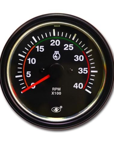 MOTOR METER RACING Universal Diesel Engine 85mm 3-3/8" Tachometer for Alternator W Terminal 4000 RPM Black Dial in Dash 12/24 Volt