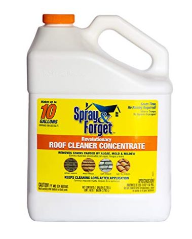 Spray & Forget Revolutionary Roof Cleaner Concentrate – Exterior Mold Stain Remover - 1 Gallon