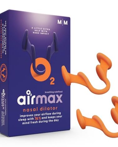 AIRMAX Nasal dilators for Sleeping - 76% More Airflow - Anti snoring Devices - Breathe Freely Through The Nose - Sinus Relief, Relief and snoring Solution - 2X Medium Orange - 6 Month Relief