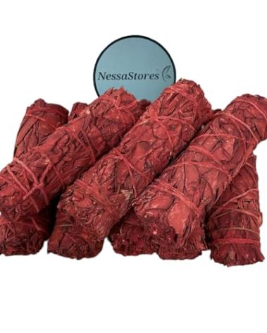 NessaStores 12 Dragon's Blood Sage Smudge Sticks, 4 Inch Hand Tied, All Natural, Ethically Sourced for Home Cleansing, Stress Relief, & Clearing Negative Energy. JC-160