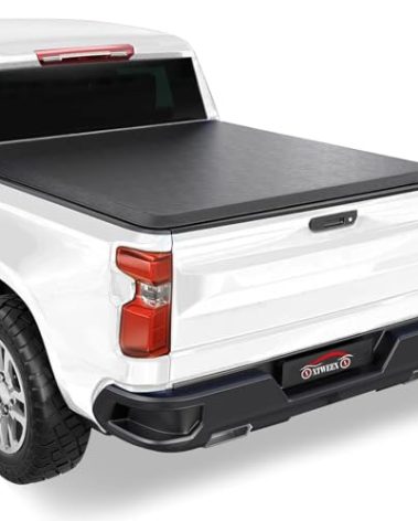 XTWEEX Soft Roll Up Truck Bed Tonneau Cover Compatible with 6.5 FT 2014-2025 Chevy Silverado GMC Sierra 1500(2019 Legacy/Limited),2015-2019 Silverado Sierra 2500 HD 3500 HD 6.6ft Bed Double Cab
