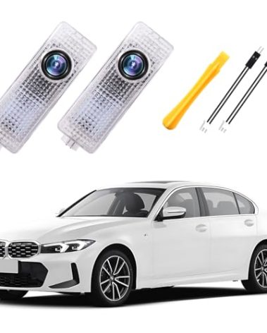 2PC Car Door Light Projector, Customized Logo Door LED Lights Compatible with 1/2/3/4/5/6/7/X/Z/M/GT Series B Car Accessories