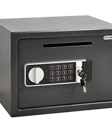ANSLOCK Drop Slot Safes Depository Safe, Security Keypad Cabinet Safes, 0.58 Cubic Ft Home Hotel security Safe Box with a Front Drop Slot for Cash, Bank Slips, Bills