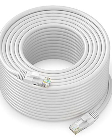 Maximm Cat 6 Ethernet Cable 250 Ft,Cat6 Cable, LAN Cable, Internet Cable, Patch Cable and Network Cable - UTP (White) 250 Feet ethernet Cord
