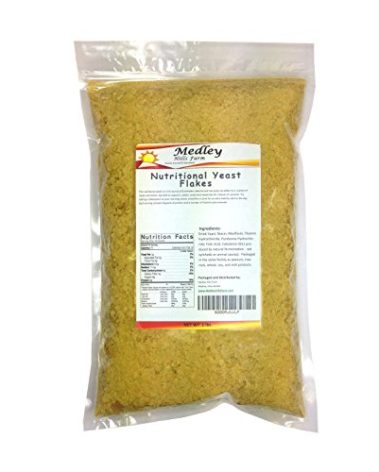 Nutritional Yeast Flakes 1 lb. Fortified - Gluten Free - Non GMO - Vegan - Vegetarian Support Formula Medley Hills Farm