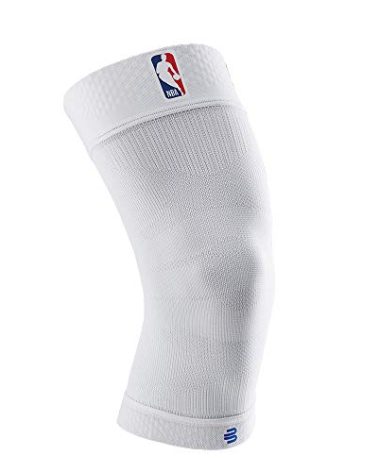 Bauerfeind Sports Compression Knee Support NBA - Lightweight Design with Gripping Zones for Basketball Knee Pain Relief & Performance with Team Designs (White, S)