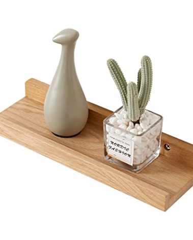 HOMWOO Floating Shelves Walnut Natural Wood Wall Shelves Small Picture Ledge for Home, Living Room, Bedroom, Bathroom, Office, 12 Inches