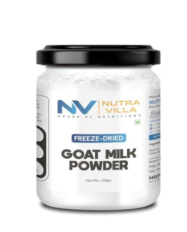 Nutravilla Goat Milk Powder (Freeze Dried) | An Easy To Digest, Fat-Free, Non-Gmo Freeze Dried Goat Milk Powder From Grass Fed Pastured Goats | Substitute For Liquid Milk | 150 Grams