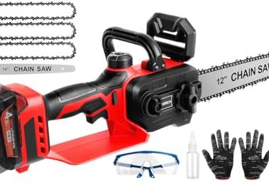 Mini Chainsaw Cordless Compatible for Milwaukee M18 18V Battery (Without Battery) 12 Inch Handheld Brushless Electric Chainsaw with Auto Oiler & Security Lock, for Wood, Trees Cutting (Tool Only)