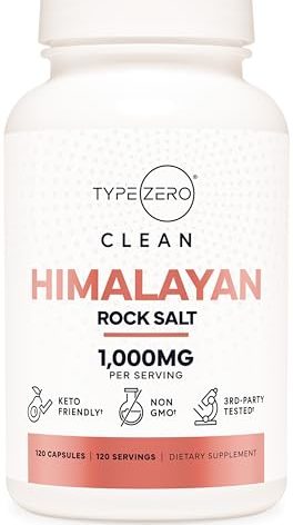 Type Zero Himalayan Rock Salt Capsules (120 Capsules) (1000mg per serving)