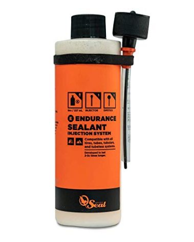 Orange Seal - Endurance Formula Tubeless Bike Tire Sealant with Injector | Long Lasting, Fast Sealing | for MTB, Road, CX and Gravel Bicycle Tires | 8oz w/Injector