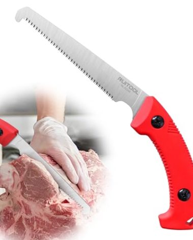 RUITOOL Bone Meat Saw for Hunting and Butchering, Camping Saws for Rib Cutting, Outdoor Portable Hand Saw with Non-Slip Handle, High Carbon Steel 12 TPI Saw Blad with Triple Ground Saw Teeth
