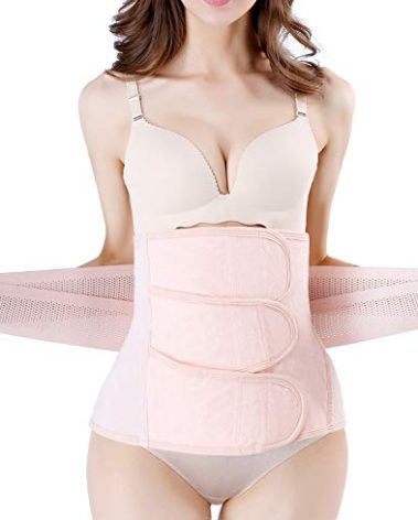 Gepoetry Post Pregnancy Belly Band for Pregnancy Postpartum Belly Wrap Stomach Binder After Surgery After Baby Waist Trainer (Pink,Small).