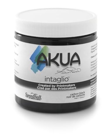 Akua Intaglio Water-Based Ink, 8-Ounce Jar, Carbon Black