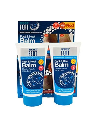 Neat Feat Foot and Heel Balm, 2 for 1, Moisturizing Foot Cream, for Dry & Cracked Skin on Heels and Feet, 5.2 Fl Oz
