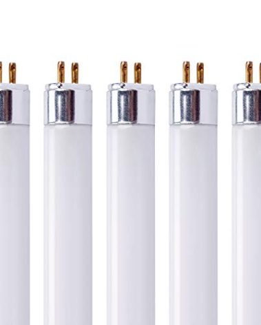F54T5/865/HO Fluorescent Tube Light Bulb, 46 Inch, 54W, 6500K Daylight, 4200 Lumens, High Output, G5 Bi-Pin Base, 4FT T5 Grow Light Bulbs - 5 Pack