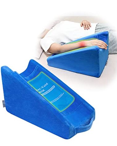 Arm Elevation Pillow Wedge for Elevating Arm After Surgery Pillow Arm Support Broken Wrist Pillow Elbow for Sleeping Elevated Arm Contoured Support Pillow for Broken Arm Rest with Gel Pack