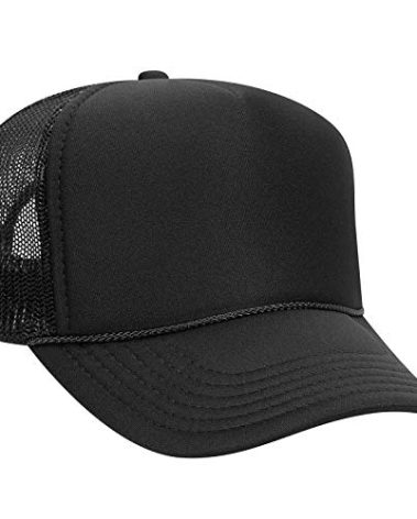 Trucker Hat, Stiff Structured Front Panels Baseball Golf Dad Cap, Breathable Mesh Side, Adjustable Fit – Sport & Casual Wear Black