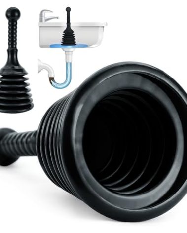 Luigi's Mini Sink Plunger Kitchen - Sink Plunger Bathroom - Drain Bathtub or Shower - Small and Powerful Clog Remover - Commercial Style "Plumbers Plungers" with Large Bellows