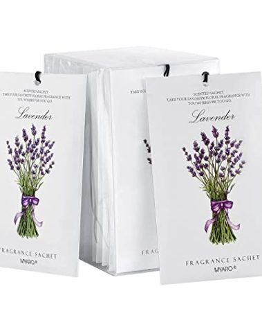 MYARO 12 Packs Lavender Scented Sachets Air Freshener for Drawer and Closet, Long-Lasting Sachets Bags Drawer deodorizers Fresh Scents, Home Fragrance for Lover