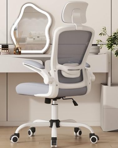 Mimoglad Office Chair, High Back Ergonomic Desk Chair with Adjustable Lumbar Support and Headrest, Swivel Task Chair with flip-up Armrests for Guitar Playing