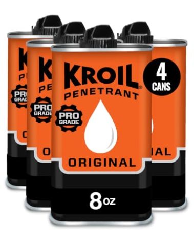 Kroil Original Penetrating Oil (Drip-8oz Can-Case of 4) | Penetrant for Rusted Bolts, Metal, Hinges, Chains, Moving Parts | Rust, Corrosion Inhibitor (AZKL081C4)