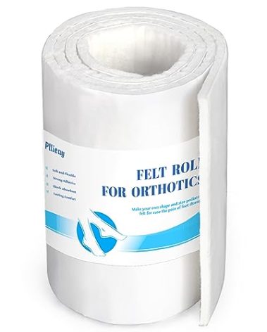 Pllieay Felt Rolls with Adhesive Backing, Orthopedic Felt Roll 1/4" Thick 6" x1.1yd Quality Rayon Blend for Provide Cushioning and Support in Pain Foot
