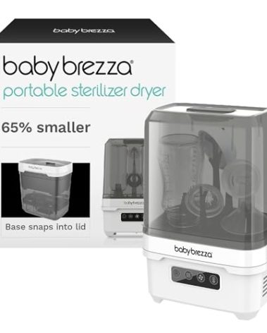 Baby Brezza Portable Baby Bottle Sterilizer Dryer for Travel - Mini Sterilizer Fits Bottles, Pump Parts and Accessories