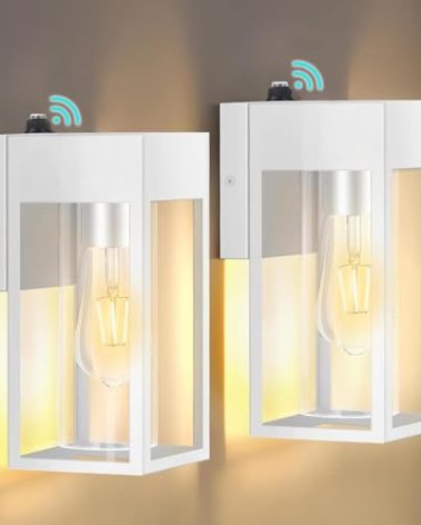 LWSOY 2 Pack Dusk to Dawn Outdoor Wall Lantern, Porch Lights Outdoor Light Fixtures Wall Mount, IP65 Waterproof Wall Mount Light, Outdoor Lantern for Porch Doorway Garage