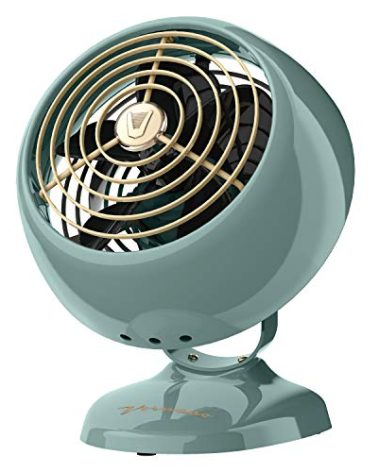 Vornado VFAN™ Mini Fan, Classic Vintage Fan, Retro Metal Air Circulator, For Desk & Bedside, 2 Speeds, Adjustable Tilt, Personal Cooling with Targeted Airflow, Quiet Fan, Green