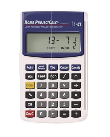Calculated Industries 8510 Home ProjectCalc Do-It-Yourselfers Feet-Inch-Fraction Project Calculator | Dedicated Keys for Estimating Material Quantities and Costs for Home Handymen and DIYs , White Small