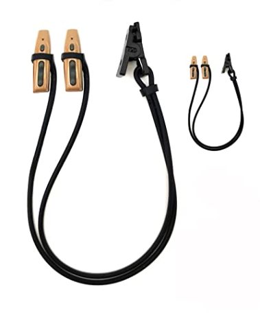 BOCOKO 2 Pieces Hearing Aid Clip Anti-Lost Lanyard BTE Protector for Adults Seniors and Kids(Black)