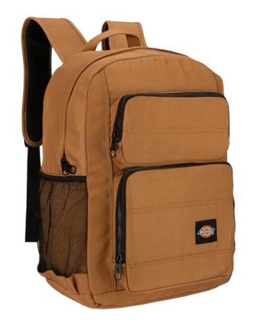 Dickies Tradesman Backpack Large Capacity Logo Water Resistant Casual Daypack for Travel Fits 15.6 Inch Notebook (Brown Duck)