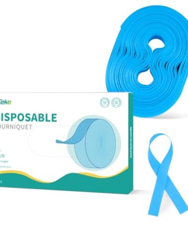 LEFEKE Medical Tourniquet for Blood Drawing Disposable TPE, 14 Inch Long, Pack of 50 pcs, Portable, Elastic, Latex Free