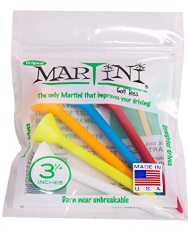 Martini Golf 3-1/4" Durable Plastic Tees 5-Pack (Assorted Colors)