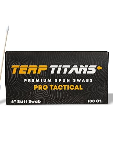 TerpTitans – Pro Tactical – Bamboo 6-inch Cotton Swabs, 2-Pack — XL Barrel Tip For Max Absorption and Fine Point Tips For Tight Spaces