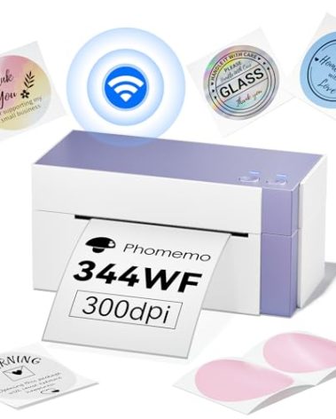 Phomemo 344WF Shipping Label Printer, [Upgraded] WiFi 300DPI Thermal Labels Printer for Shipping Packages, 4x6 Label Printers Compatible with iOS, Android and PC Etsy Ebay USPS, IF Design Award 2024