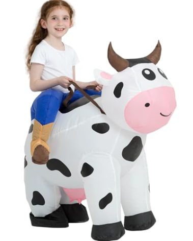 tasanor Blow Up Cow Costumes,Inflatable Costumes for Kids,Inflatable Cow Costume,Halloween Costumes for Girls/Boys (7-10YRS)