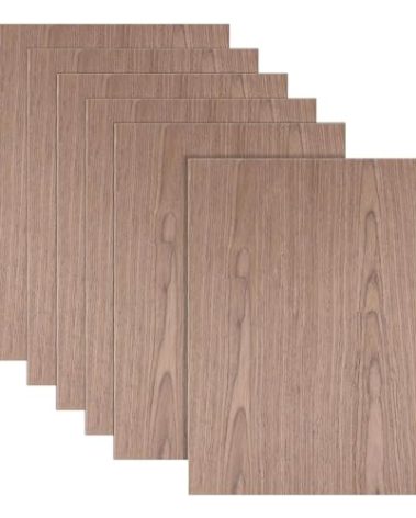 6Pcs 16 x 12 x 1/8 Inch Walnut Plywood Sheets Unfinished Plywood Sheet for Arts and Crafts, Painting, Pyrography, Wood Engraving, Architectural Models, Wood Burning, Laser