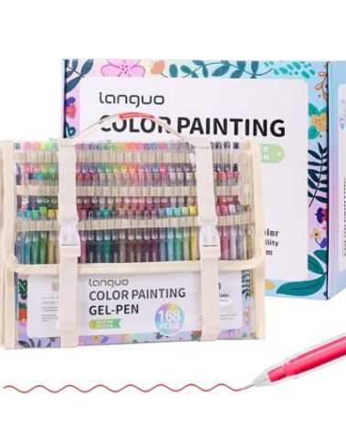 languo 168 PCS Gel Pens for Adult Coloring Books, 162 Colors Gel Colored Pens Set with Travel Case, Perfect Gel Pens for Adult Drawing Doodling Journaling, Art Supplies and DIY Crafts