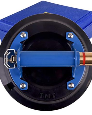 IMT 9" Glass Suction Cup Concave Pad, Vacuum Suction Lifter with Metal Handle and Brass Pump, for Curved Glass/Tiles Lifting, 260lbs Load Capacity with Carrying Case