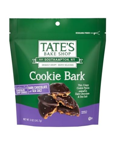 Tate's Bake Shop Cookie Bark, Chocolate Chip Cookies with Dark Chocolate and Sea Salt, 5 oz