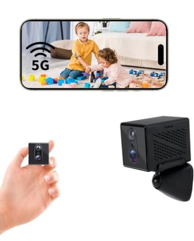 5G Mini Spy Camera with 4K WiFi – Hidden Wireless Nanny Cam for Indoor Home Security, Night Vision, AI Human Detection, 90-Day Standby, camaras espias ocultas,and Phone App Control(APP:O-KAM Pro)