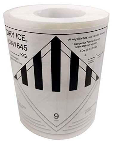 wootile Dry Ice Shipping Stickers, 250 pcs UN1845 Hazard Class 9 Labels. Perforated. Adhesive.