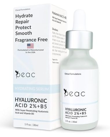 Hyaluronic Acid 2% + B5 Serum 30ml/1oz – USA Made - All Skin Types - Hyaluronic Acid for Face – Hydrating, Plumping & Lightweight – Fragrance Free Skincare – Moisturizing Face Serum for Women