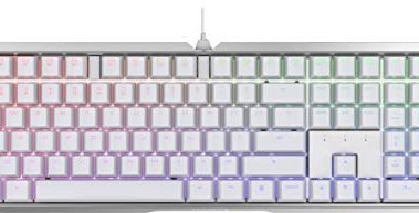 Cherry MX 3.0 S Wired Mechanical Gaming Keyboard. Aluminum Housing Built for Gamers w/MX Red Silent Switches. RGB Backlit Display Over 16m Colors. from The Makers of MX. Full Size. Pure White.