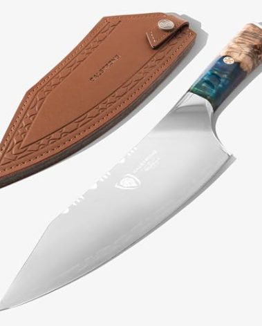 Dalstrong Chef Knife - 8 inch - Valhalla Series - Premium 9CR18MOV HC Steel - Celestial Resin & Wood Handle - Razor Sharp - Kitchen Cooking Chef's Knife - Leather Sheath