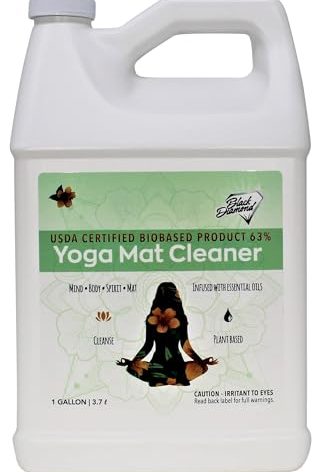Black Diamond Stoneworks Yoga Mat Cleaner: USDA Certified BIOBASED- Essential Oils, Safe for All Type of Materials, Exercise, Pilates, or Workout Mats. (1-Gallon)